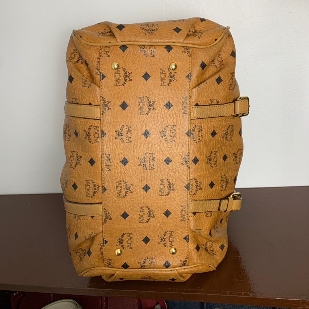 Authentic MCM cognac boston bag Luxury Bags Wallets on Carousell