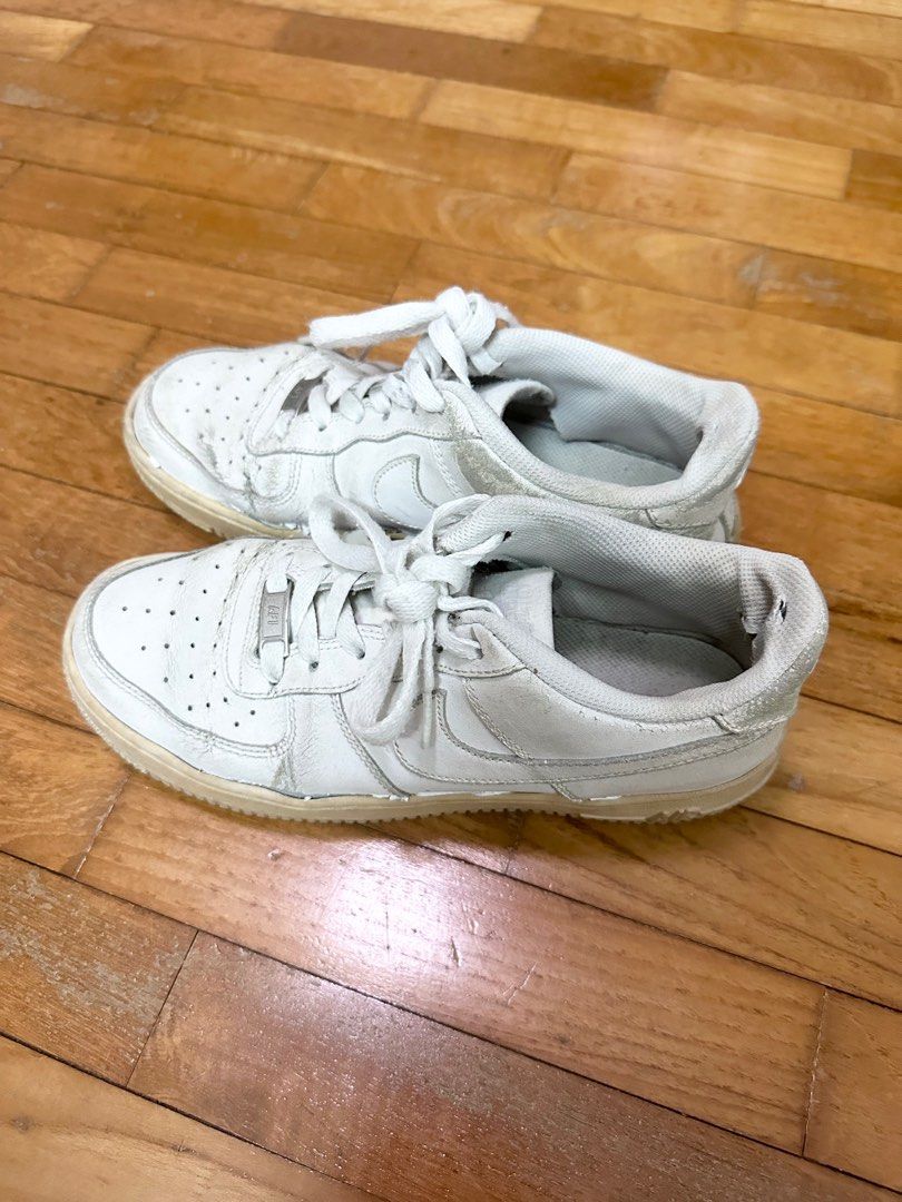 authentic Nike Air Force 1 white sneakers shoes UK 4.5 23.5cm 5Y youth junior