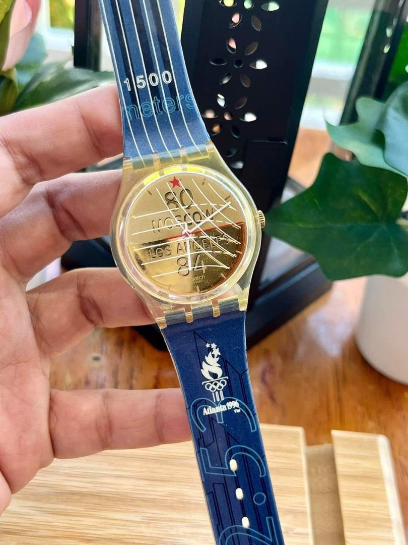 Authentic Pristine Swatch Watch Sebastian Coe' Gz149 - Moscow 80 Los ...