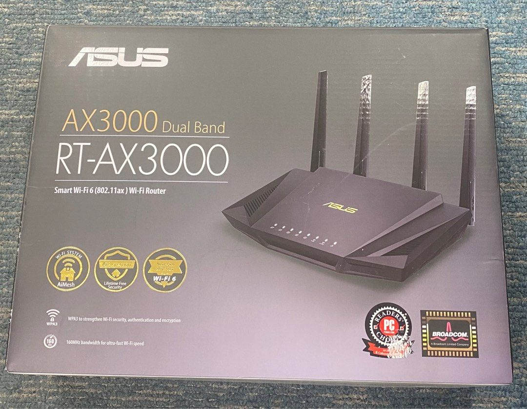 ASUS RT-AX3000 Wi-Fi 6 ROUTER 雙頻路由器, 電腦＆科技, 電腦周邊及