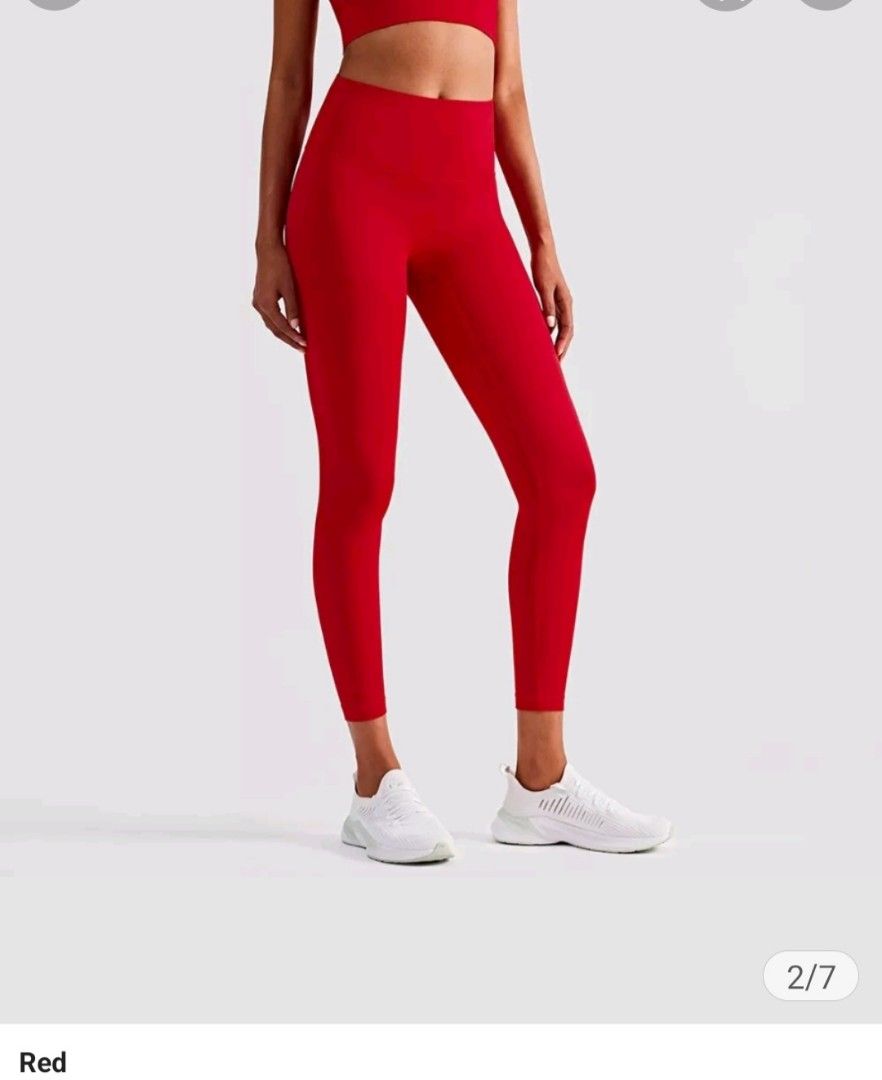Red workout pants outfit shop