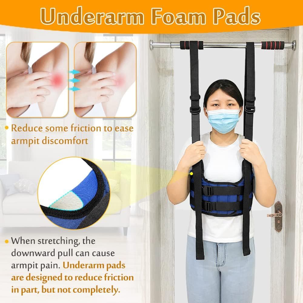 Back Stretcher Lumbar Traction Device Spine Decompression Belt for Pain Relief Stretcher Spinal Back Belt Portable Thoracic Spinal Decompression Harness Stretching Device M M Health Nutrition Massage ...