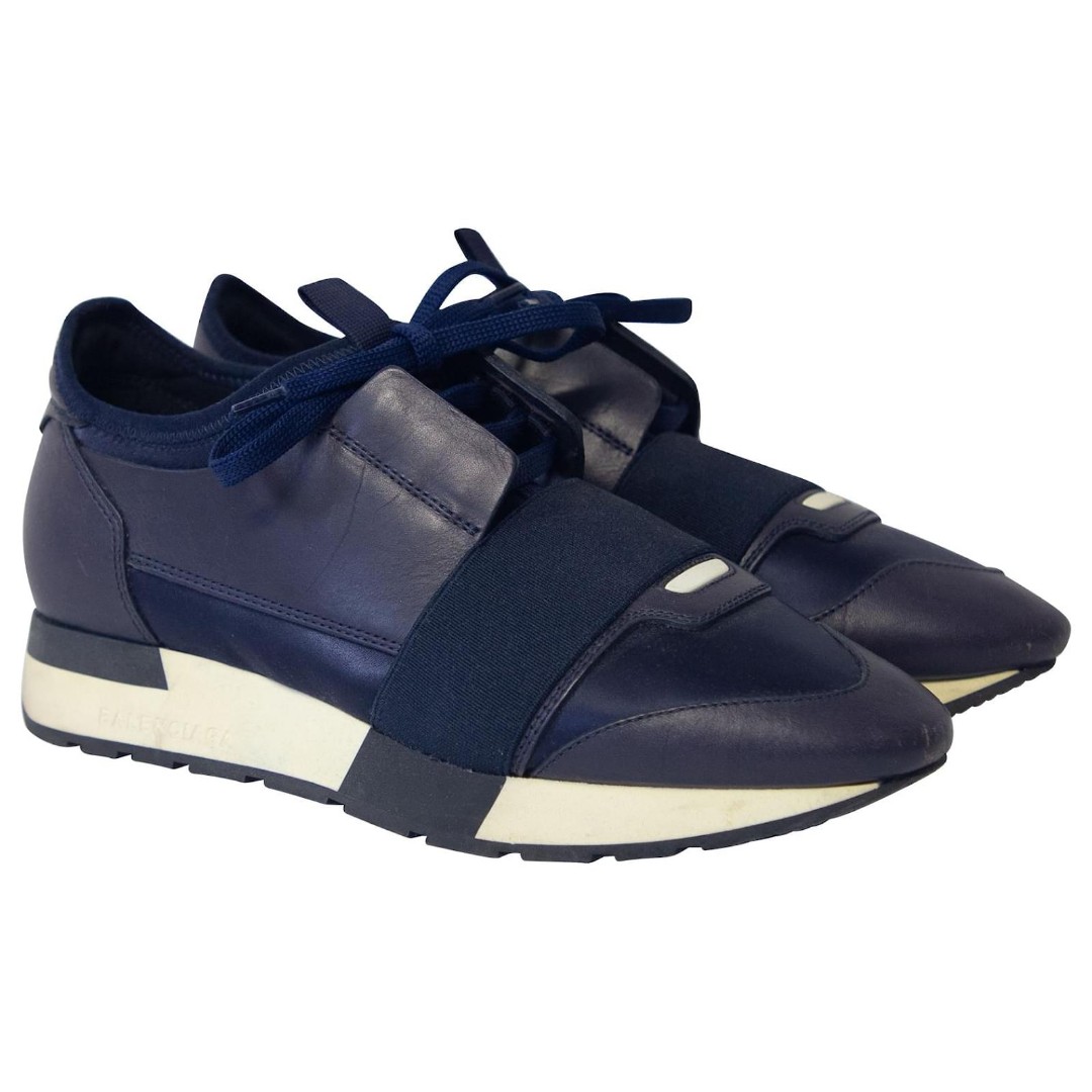 Balenciaga Race Runner Sneakers in Navy Blue Leather Multiple colors  ref692009  Joli Closet