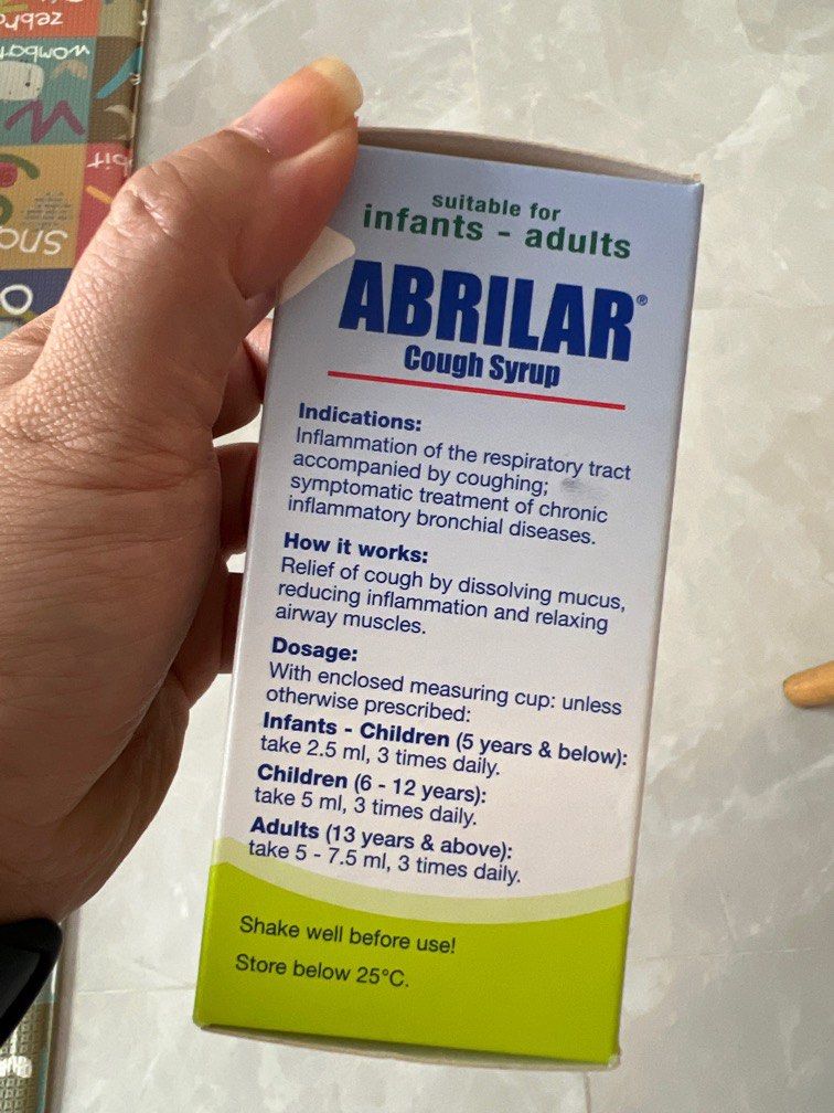 BN Abrilar Cough Syrup 100ml, Health & Nutrition, Health Supplements