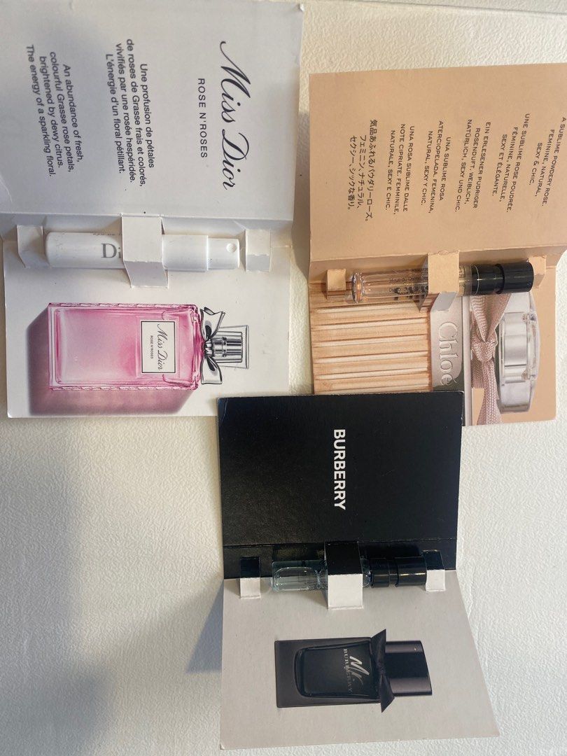 BRAND NEW 1.2ml perfume spray Chloe exhantillon gratuit gratispeobe Miss Dior Mr. Burberry