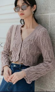CARLY WAVY KNIT CARDIGAN IN XS
