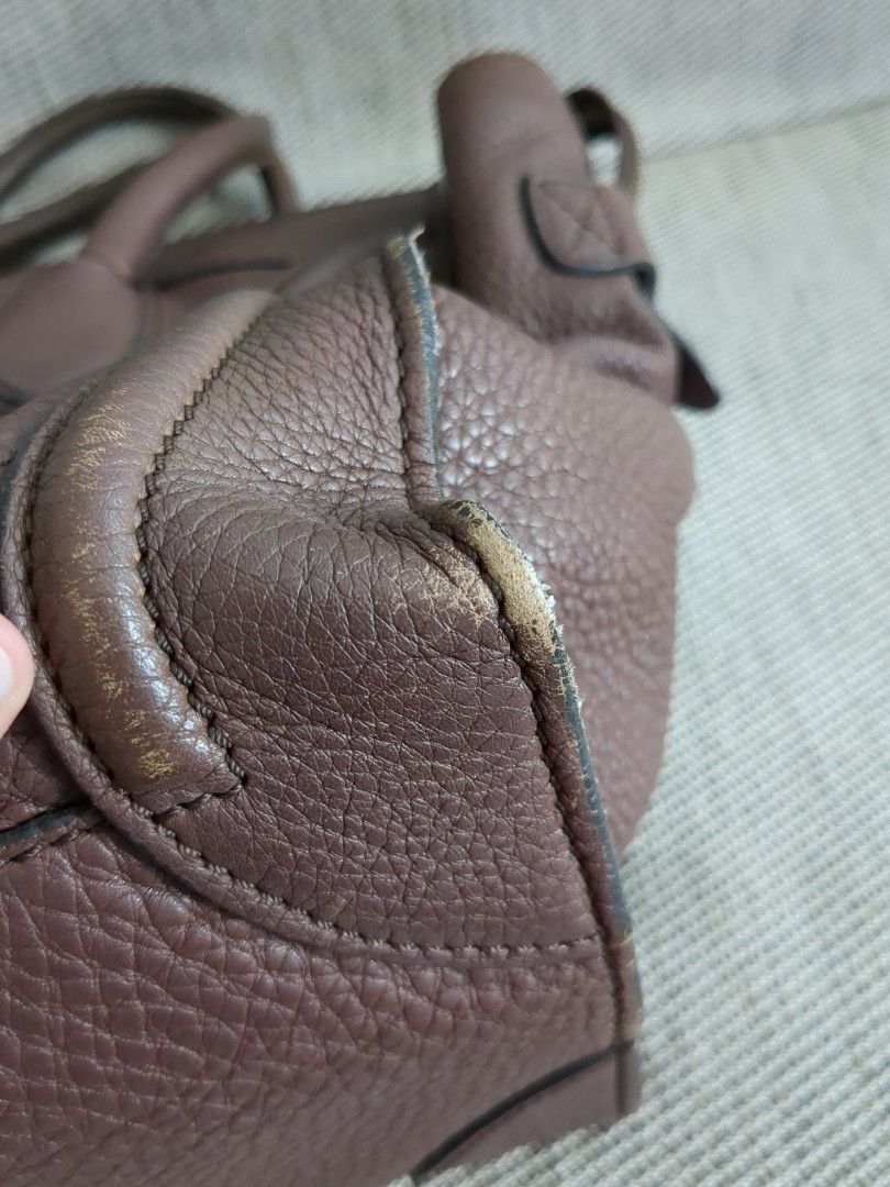 Celine Mini Luggage Brown Pebbled Calf Leather