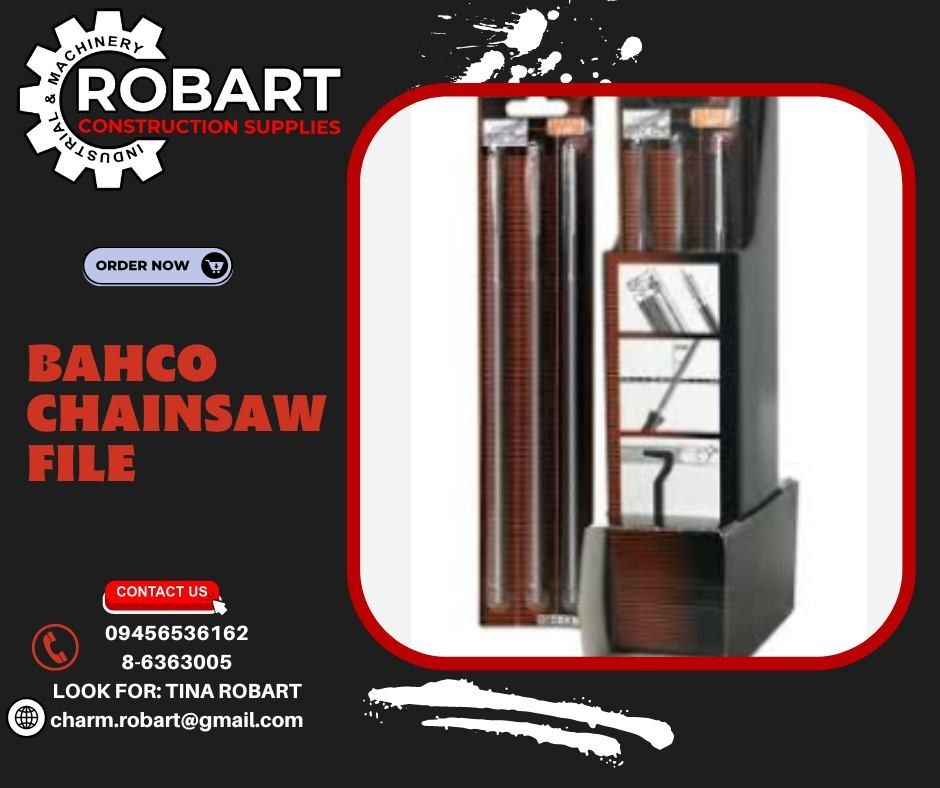 CHAINSAW FILE (Category: Construction Tools & Equipment) located in Manila. Submitted by tina.sales (Listing ID 1239020198, Image 1). Description: CHAINSAW FILE BRAND: BAHCO SIZE 7/32 3/16 𝒩𝑜𝓉𝑒: 𝒫𝓇𝒾𝒸𝑒𝓈 𝒶𝓇𝑒 𝓈𝓊𝒷𝒿𝑒𝒸𝓉 𝓉𝑜 𝒸𝒽𝒶𝓃𝑔𝑒 𝓌𝒾𝓉𝒽𝑜𝓊𝓉 𝓅𝓇𝒾𝑜𝓇 𝓃𝑜𝓉𝒾𝒸𝑒 𝓟𝓵𝓮𝓪𝓼𝓮 𝓬𝓪𝓵𝓵 : 𝓣𝓲𝓷𝓪 𝓡𝓸𝓫𝓪𝓻𝓽 09456536162/09683802320/ 8-6363005 𝑹𝑶𝑩𝑨𝑹𝑻 𝑪𝑶𝑵𝑺𝑻𝑹𝑼𝑪𝑻𝑰𝑶𝑵 𝑺𝑼𝑷𝑷𝑳𝑰𝑬𝑺 #RobartConstructionSupp