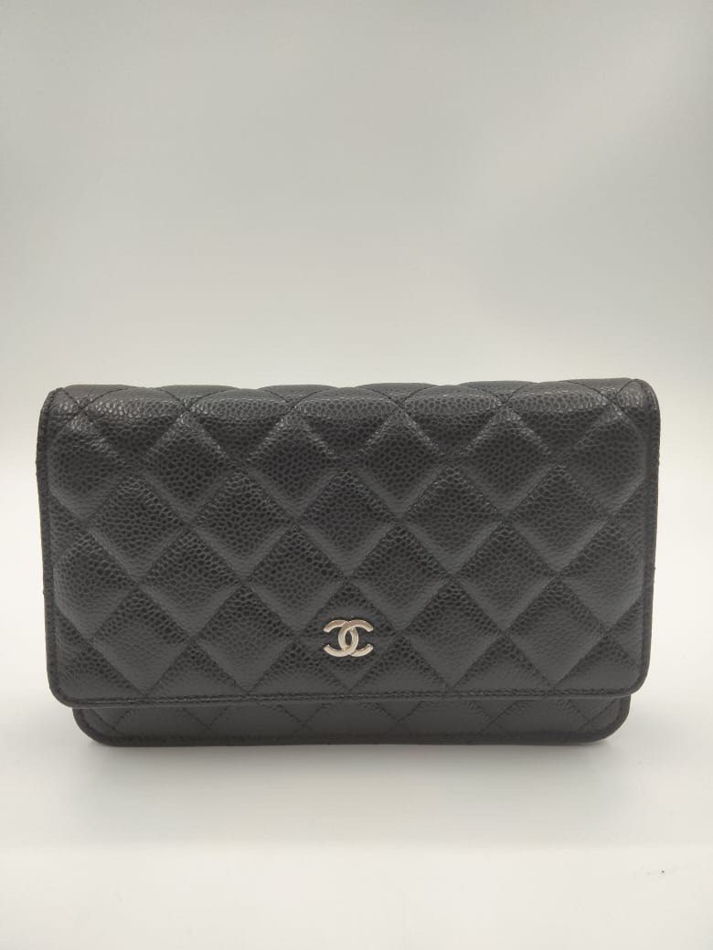 chanel black wallet