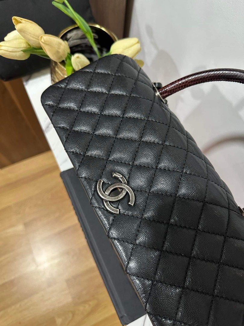 Chanel Coco Handle Medium Caviar RHW Limited Lizard Handle on Carousell