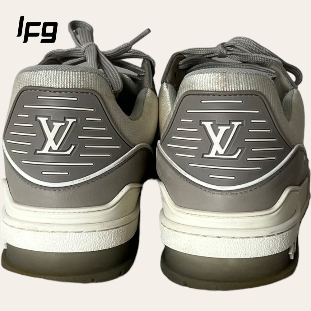 Louis Vuitton LV trainers silver new Silvery Leather ref.240544