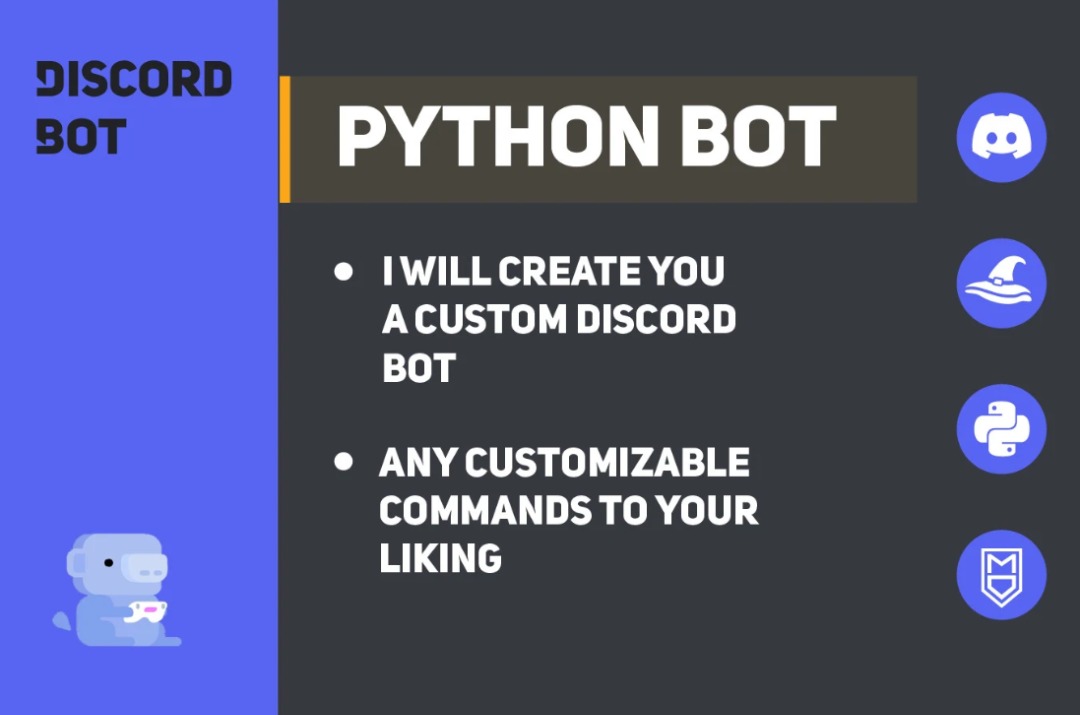 Create Custom Discord Bot In Python, 服務, 商務服務, 電腦硬件及軟件服務 - Carousell
