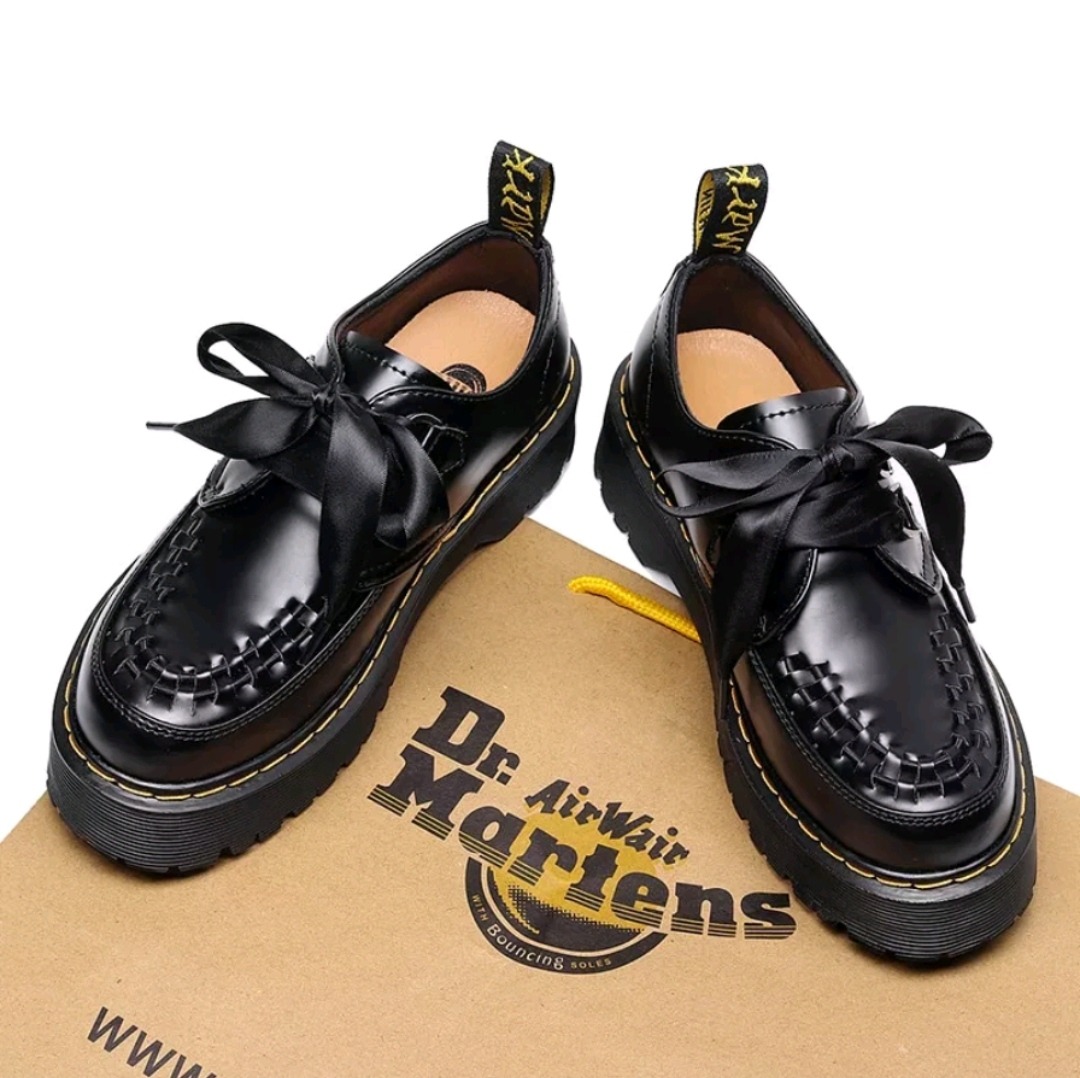 Dr MARTENS SIDNEY Black Creeper Quad Double Sole Platform Shoes