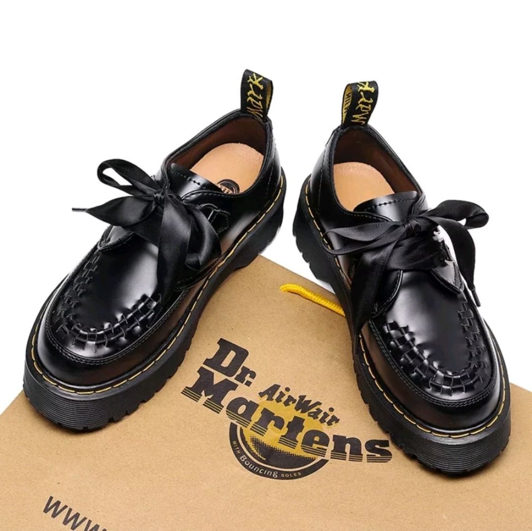Dr MARTENS SIDNEY Black Creeper Quad Double Sole Platform Shoes