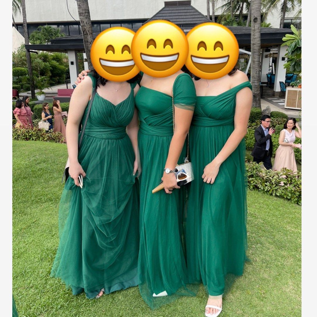 Emerald Green Tulle Infinity Dress Bridesmaid Dress Wedding on Carousell