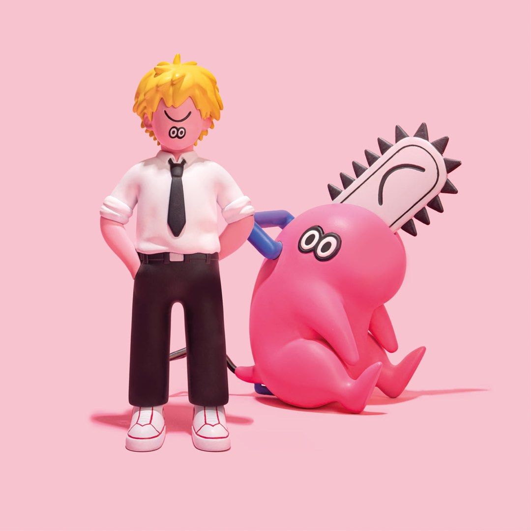 🔥🔥 FACE OKA X CHAINSAW MAN (Pochita & Denji), 玩具收藏品, 手辦及