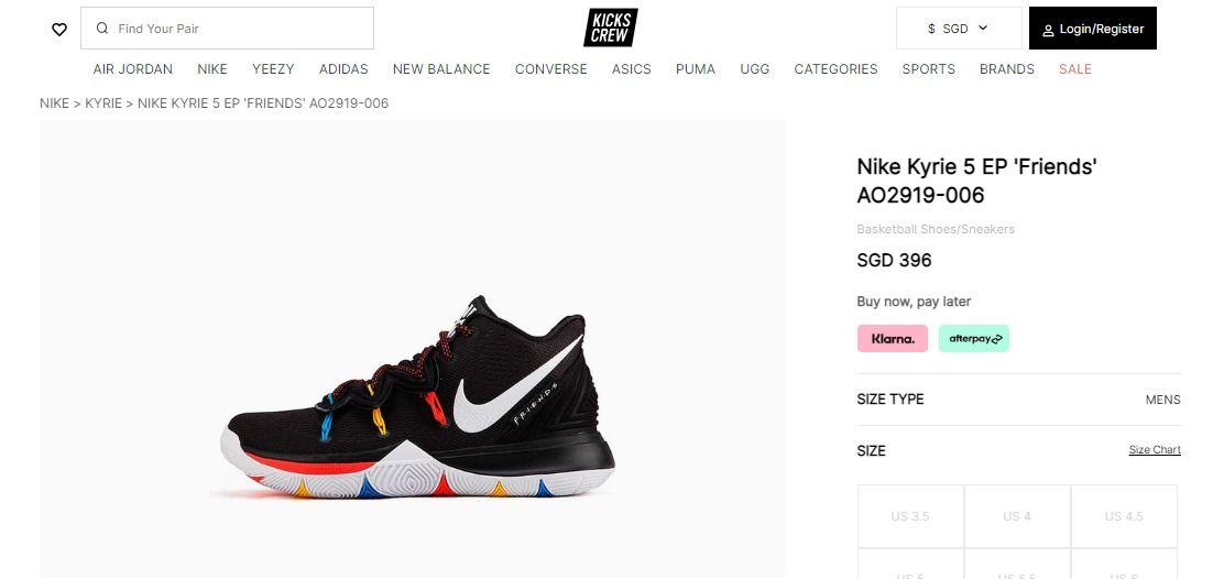 Genuine Nike Kyrie 5 EP Friends Basketball Shoe AO2919 006 Luxury Sneakers Footwear on Carousell