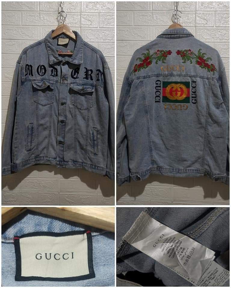 GUCCI MODERN EMBROIDERY DENIM JACKET, Men's Fashion, Coats, Jackets and Outerwear on