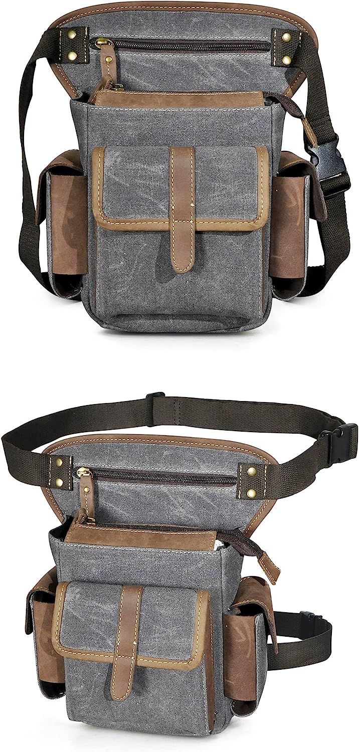 Mens leather sales leg bag