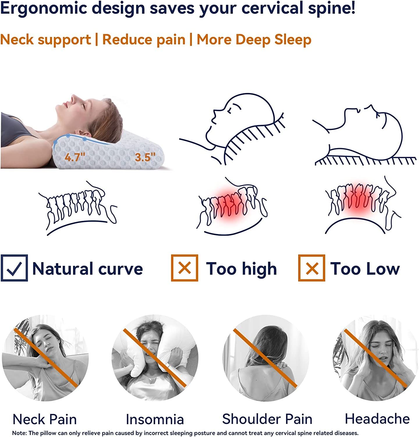 Low firm pillow for neck pain clearance