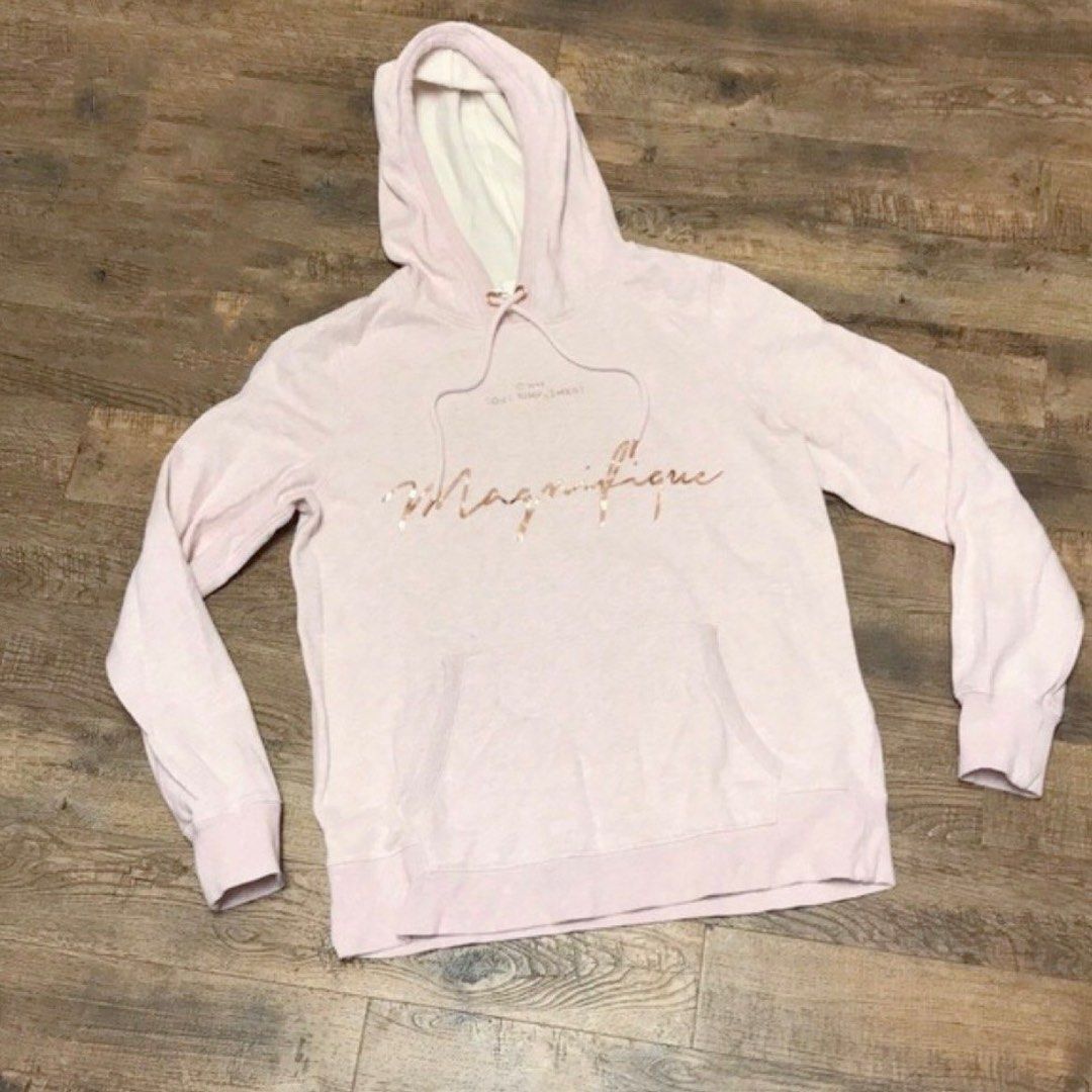 H M Pink Rose Gold Magnifique Sweatshirt Hoodie