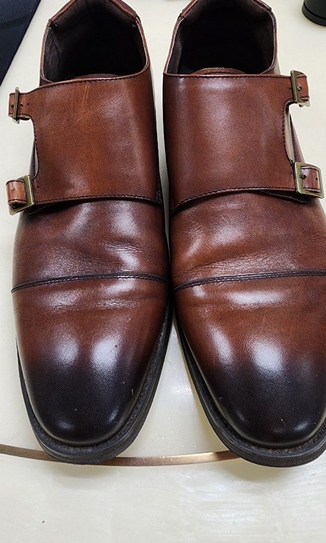Hush puppies double clearance monk strap shoes