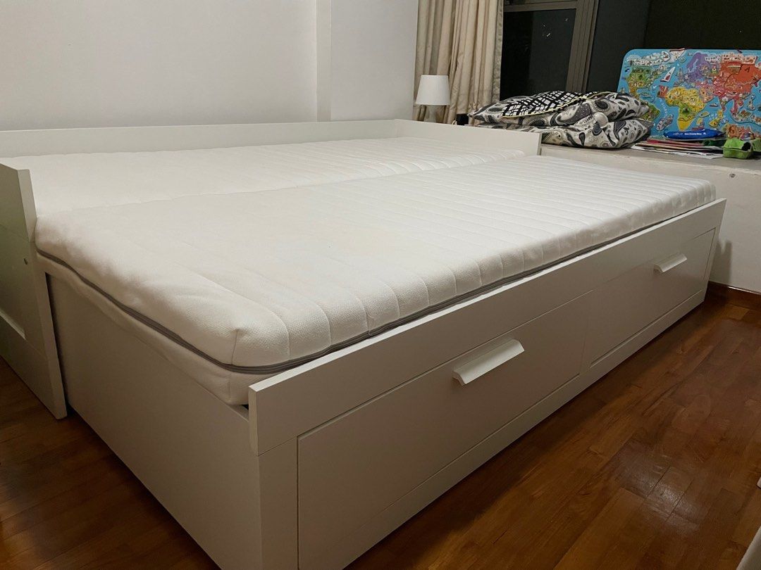 IKEA BRIMNES pull out bed, Furniture & Home Living, Furniture, Bed