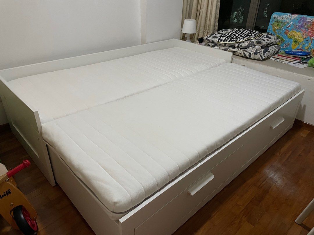 IKEA BRIMNES pull out bed, Furniture & Home Living, Furniture, Bed