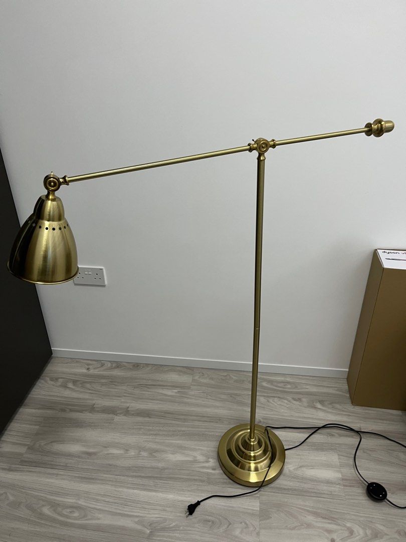 BAROMETER floor/reading lamp, brass color - IKEA CA
