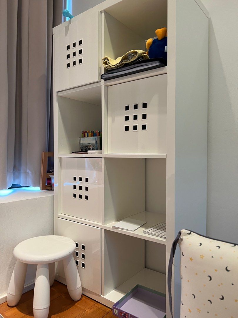 IKEA Kallax and storage bins, Furniture & Home Living, Furniture