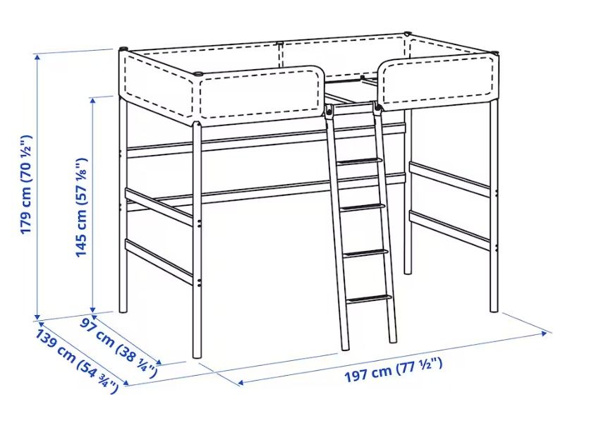 IKEA loft bed Tuffing, 傢俬＆家居, 傢俬, 床架及床褥 Carousell