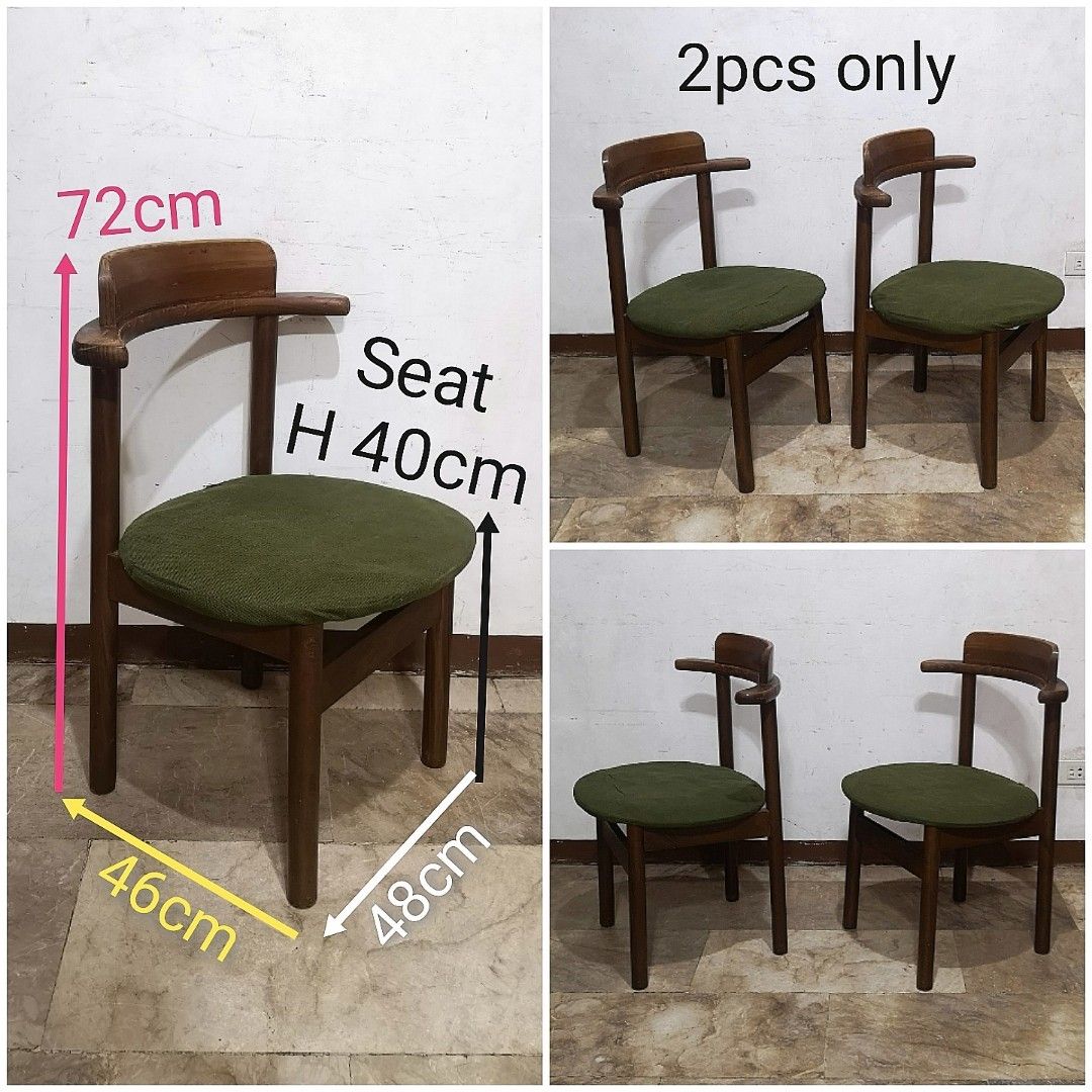 Japan minimalist 2pcs dining chair, solid wood on Carousell