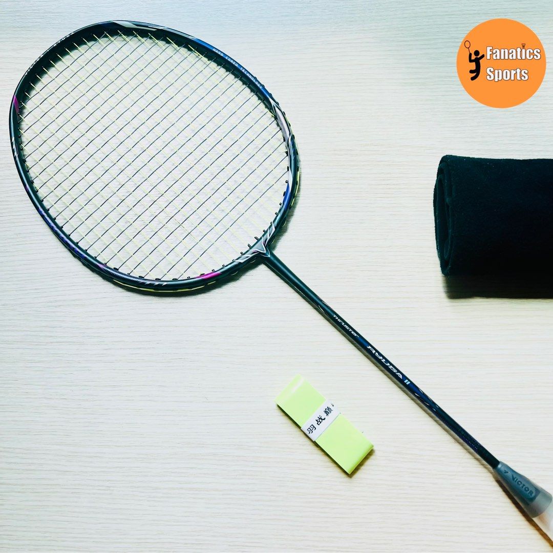 Bundle Brand New Victor Thruster Ryuga II J TK RYUGA II J Taiwan Coded Made in Taiwan Badminton Racket strung with Yonex Aerobite Boost Badminton