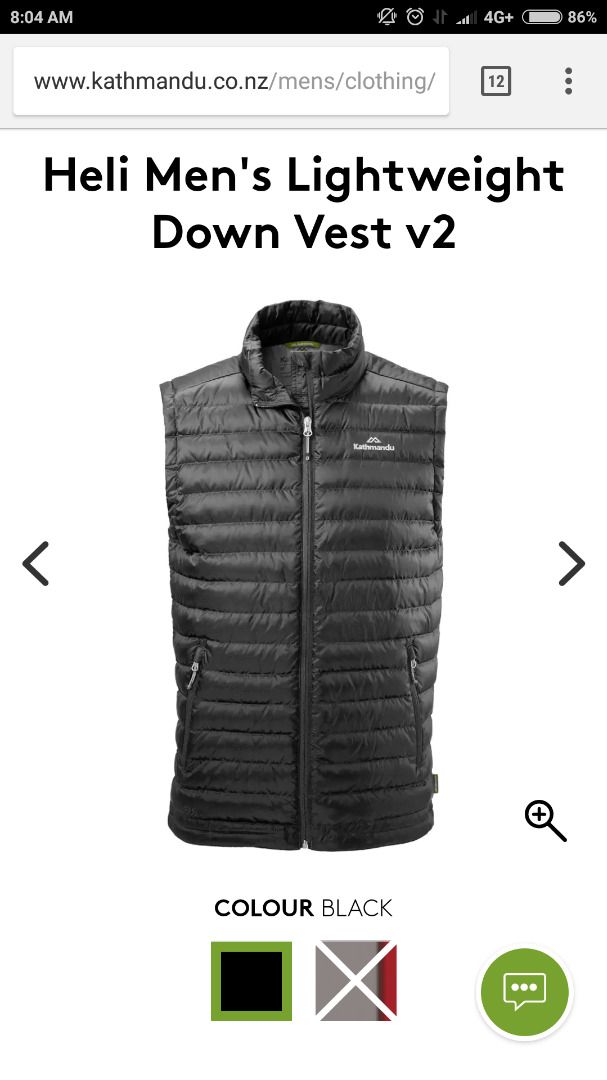 Kathmandu Heli Men s Lightweight Down Vest v2 Black Size S