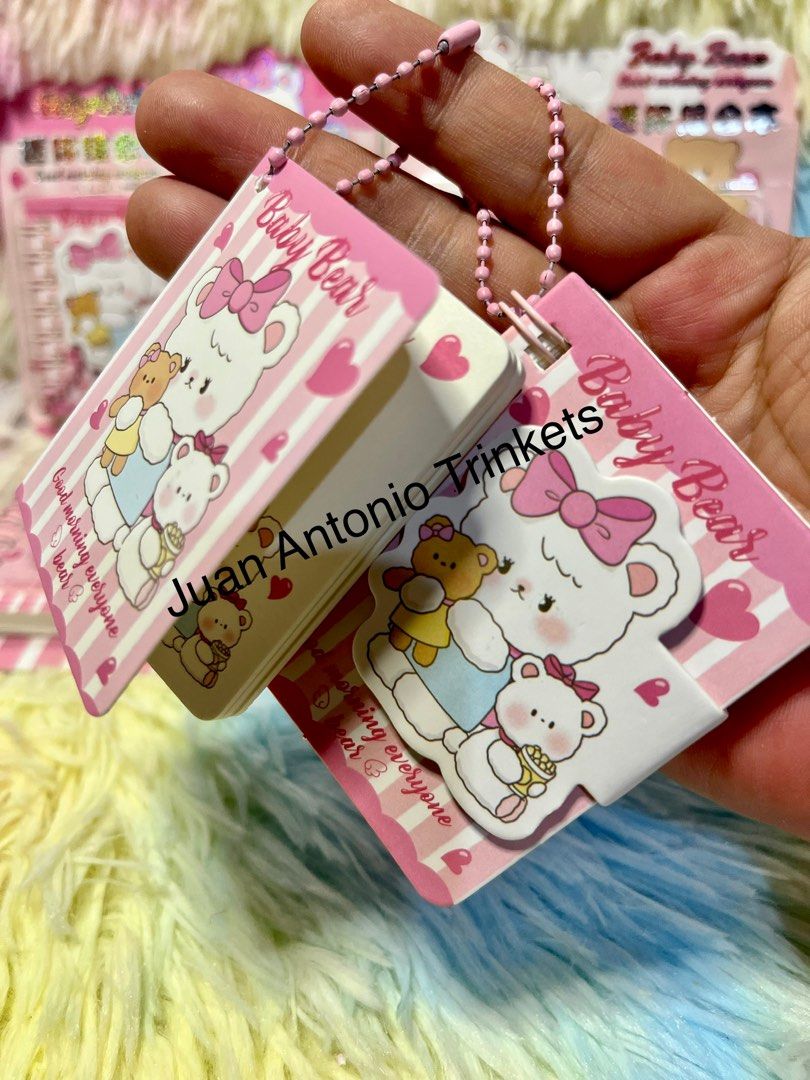 Keychain Mini Stationery Notepad Baby Bear 2in1 set on Carousell