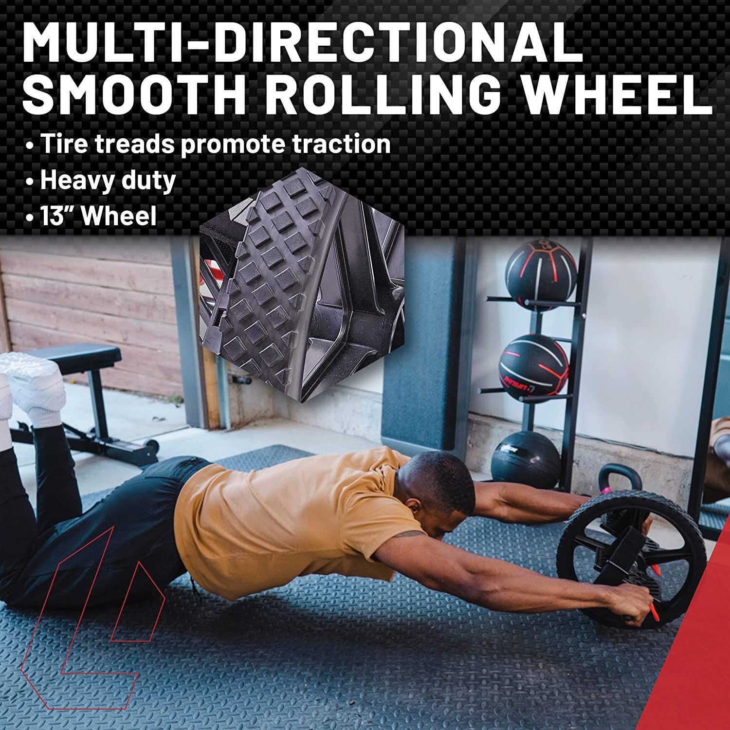 Lifeline Power Wheel for Ultimate Core Training Simultaneously Works up