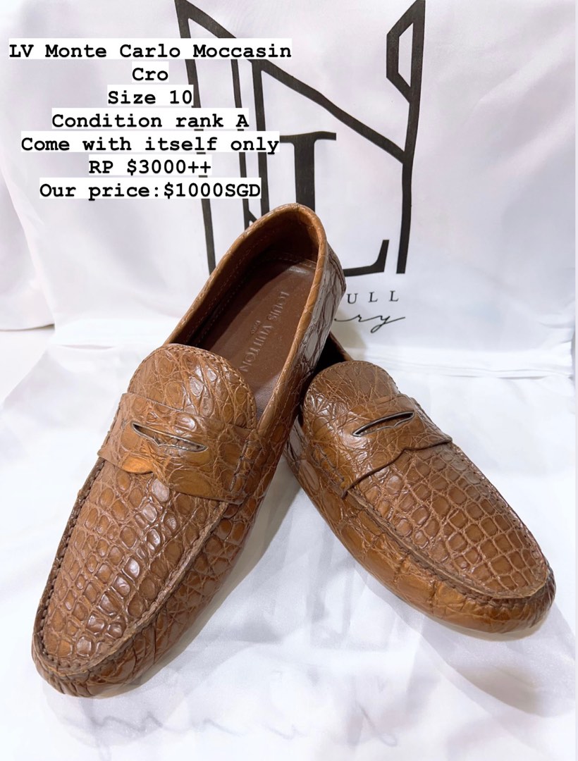 Louis Vuitton Monte Carlo Crocodile Leather Loafers for Sale in