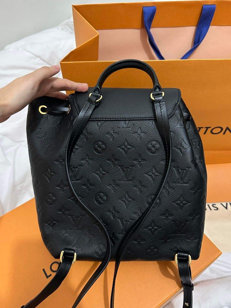 Louis Vuitton Backpack Montsouris Monogram Empreinte Black for Women