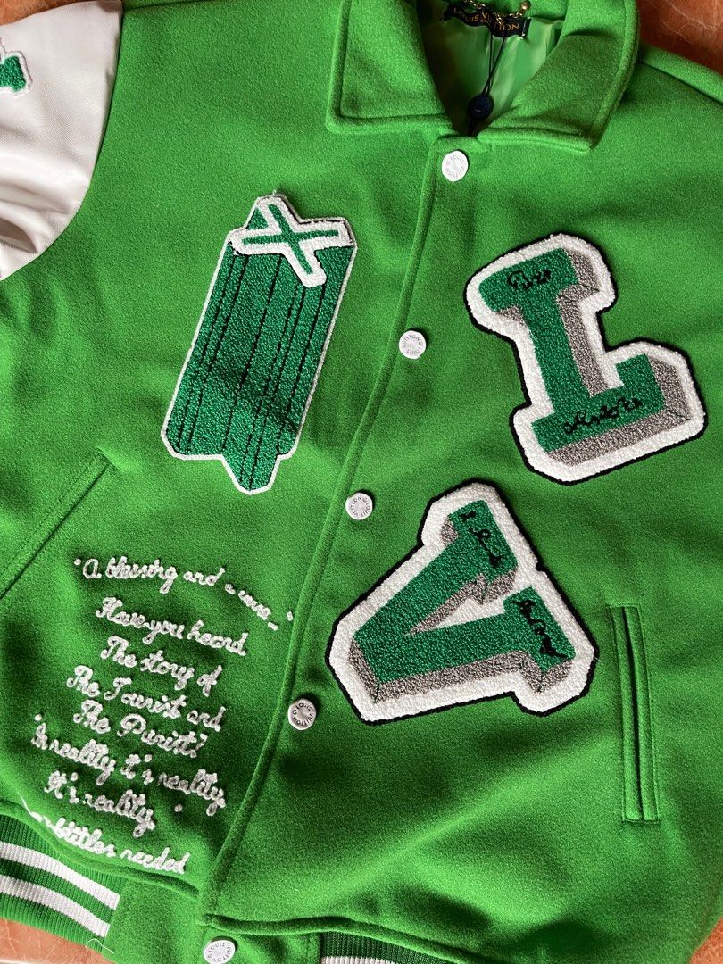 Street style varsity green jacket LV, Men's Fashion, Coats, Jackets and  Outerwear on Carousell