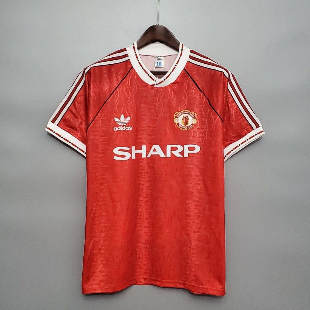 Manchester United Home Jersey 90/92, Men's Fashion, Activewear on