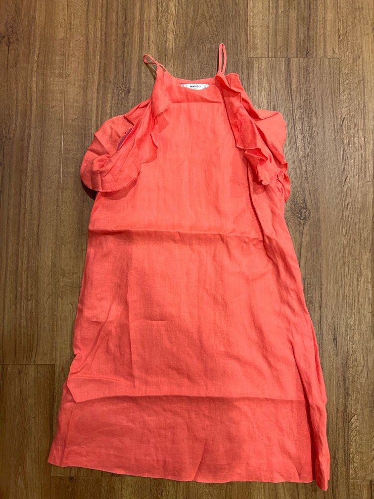 Mango Linen Coral Dress, Women's Fashion, Dresses & Sets, Dresses on  Carousell