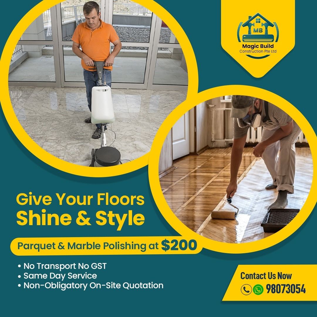 Marble Polish, Parquet Polish, Tile Floor Polishing, Tile Overlaying