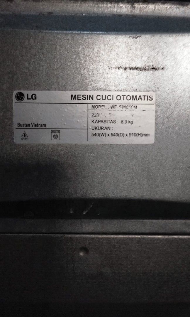 Mesin Cuci LG turbo drum 8kg wfs8001cm on Carousell