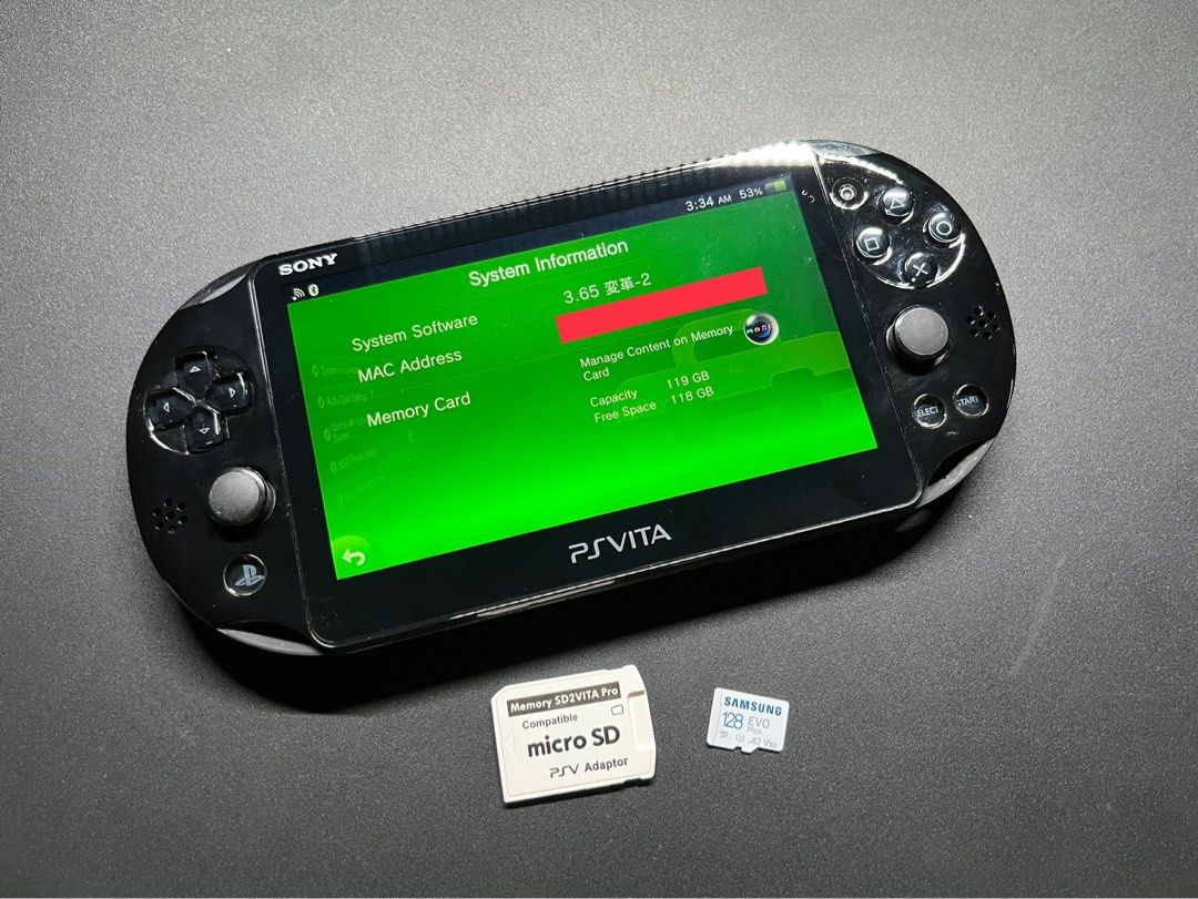 MODDED PS VITA 1000 OLED 2000 PCH SD2VITA Upgradable 128 Gb Memory