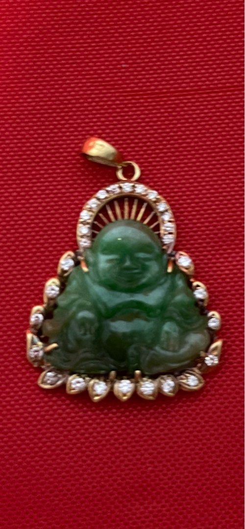 Gold diamond deals buddha pendant