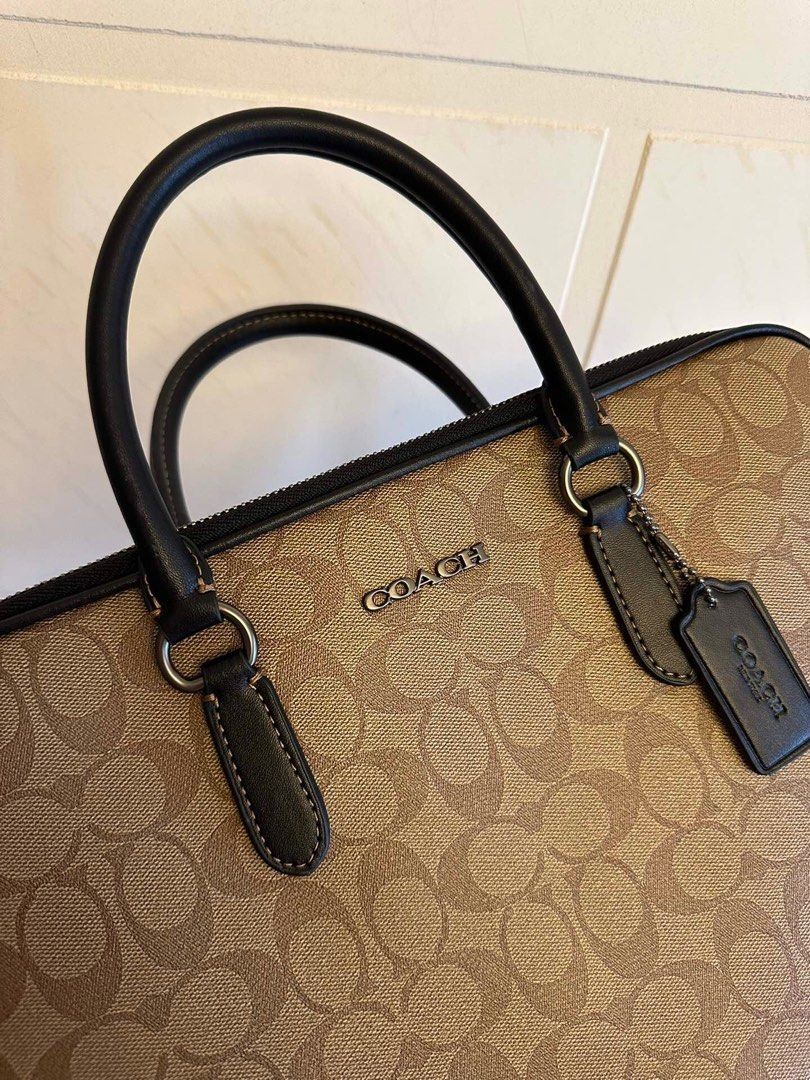 New Coach Original Classic Signature Brown Collection Liam Compact