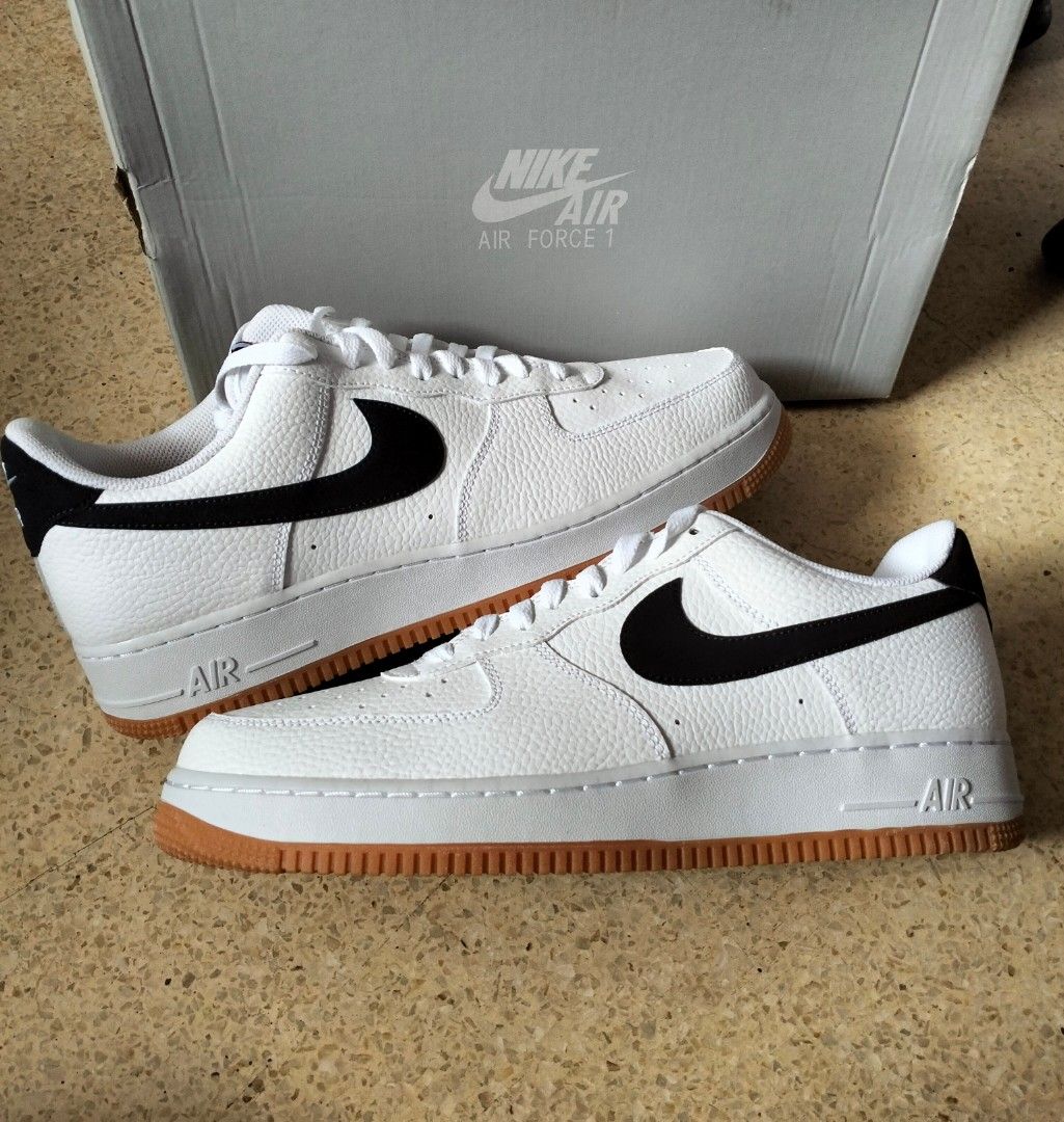 Nike Air Force 1 Low White/obsidian/gum Sole. US11.5/45.5/29.5cm. original!