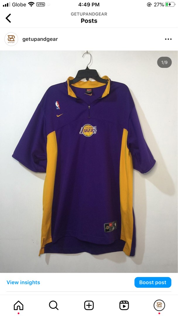 00's LA Lakers Nike Long Sleeve Warm Up Jersey