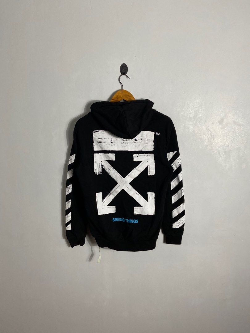 Off White Seeing Things Arrow Hoodie Men s Fashion Coats
