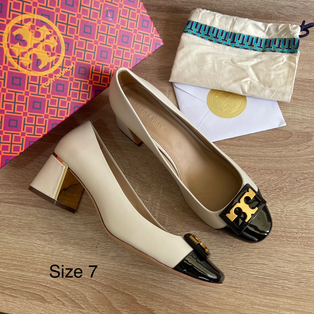 ON HAND: Tory Burch Gigi Round Colorblock Toe Pump Shoes in Size 